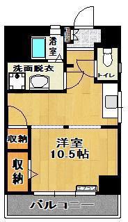 定功ビル(ワンルーム/5階)の間取り写真