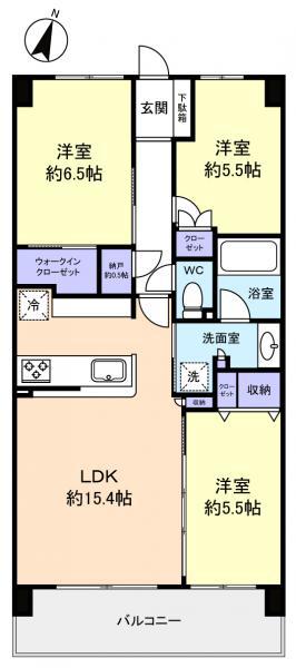 リビオシティ船橋北習志野(3LDK/7階)の間取り写真