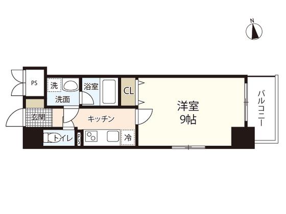 THE MODERN岡山駅前(1K/2階)の間取り写真