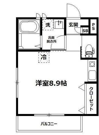 REVE天王町(ワンルーム/1階)の間取り写真