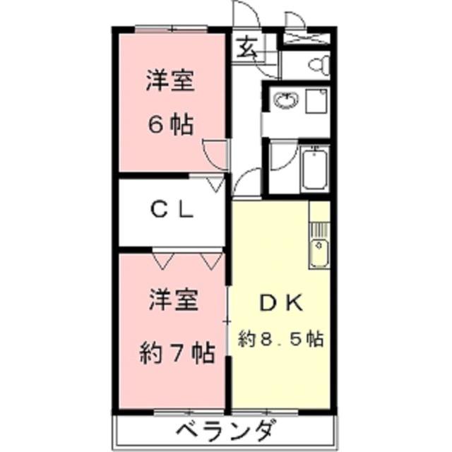 アーバンヒルズ(2DK/3階)の間取り写真