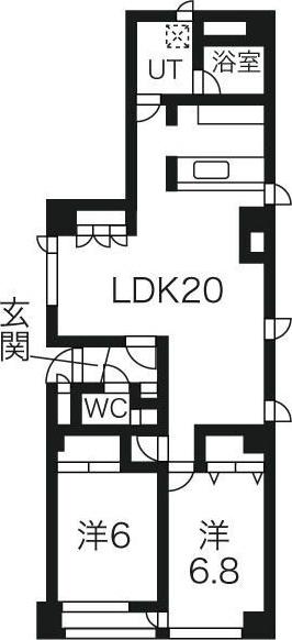 メゾンラコム(2LDK/2階)の間取り写真