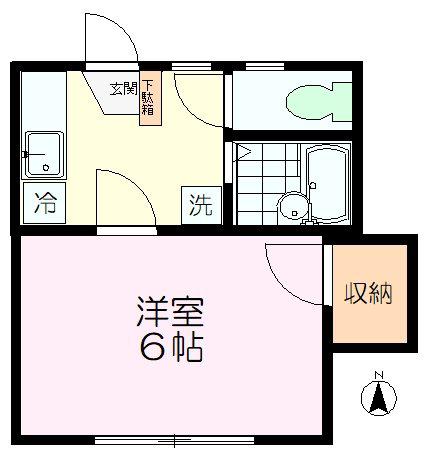 宮前壱番館(1K/2階)の間取り写真