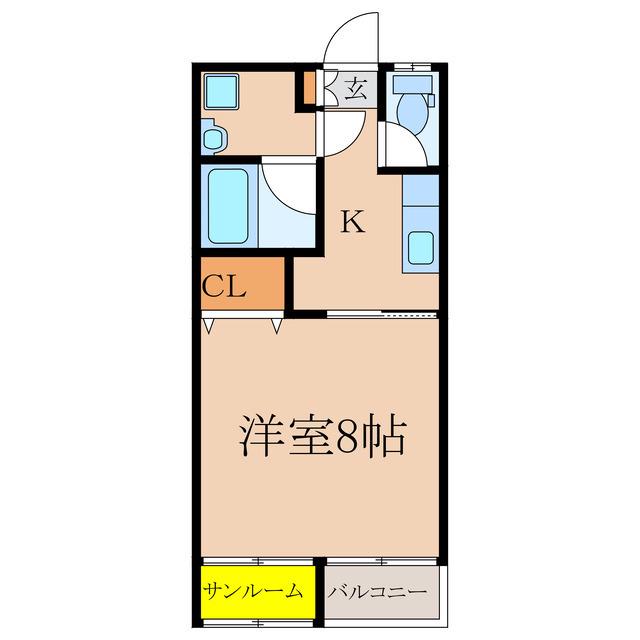 マリンアベニュー新川(1K/1階)の間取り写真