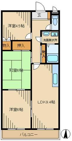 メゾン・ユングフラウ(3LDK/2階)の間取り写真