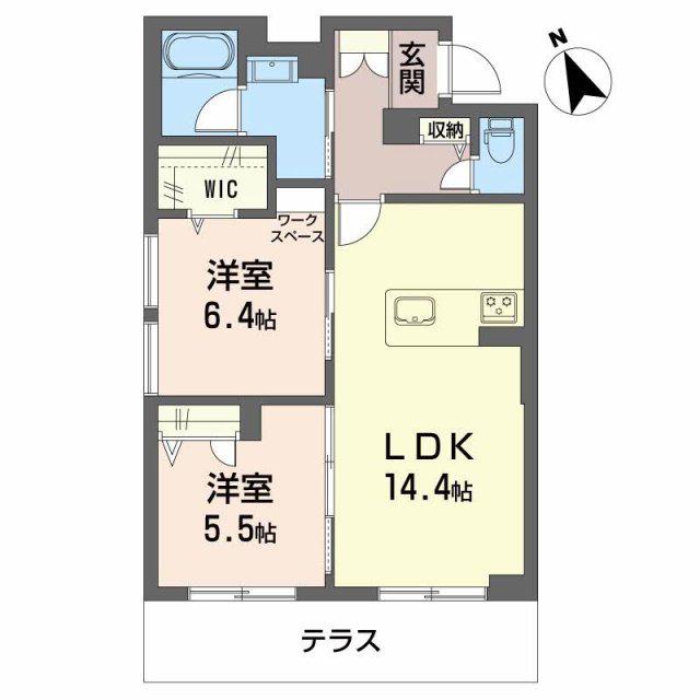 シャーメゾングレイス(2LDK/1階)の間取り写真