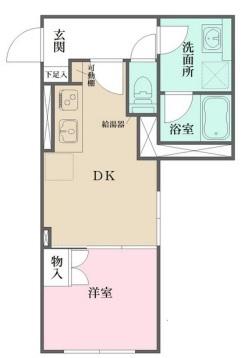 FIKA大井町(1DK/3階)の間取り写真