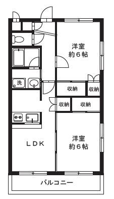 ラ・ソシエル(2LDK/3階)の間取り写真