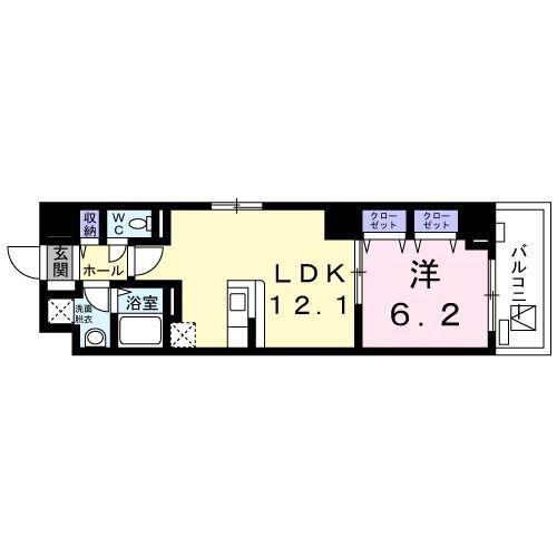 E アレグリア(1LDK/8階)の間取り写真