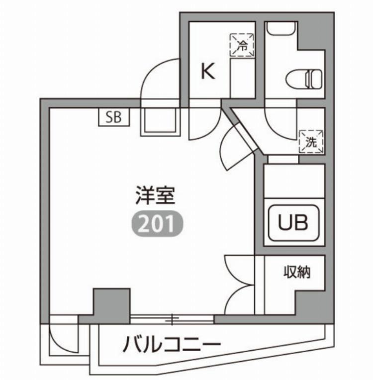 フロムファーストビル(1K/2階)の間取り写真