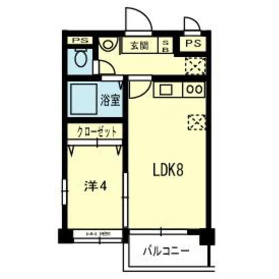 ロイヤルコート健軍(1LDK/2階)の間取り写真