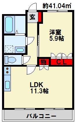 グランド・メゾン(1LDK/2階)の間取り写真