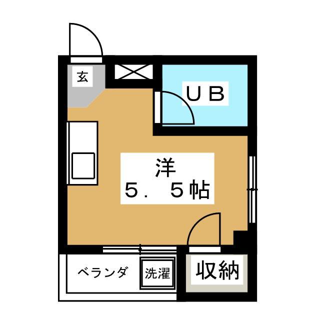 福西ビル(ワンルーム/3階)の間取り写真