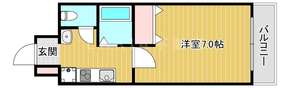 フィレンツェなんば南(1K/6階)の間取り写真