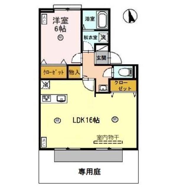 アポロハイツIII(1LDK/1階)の間取り写真