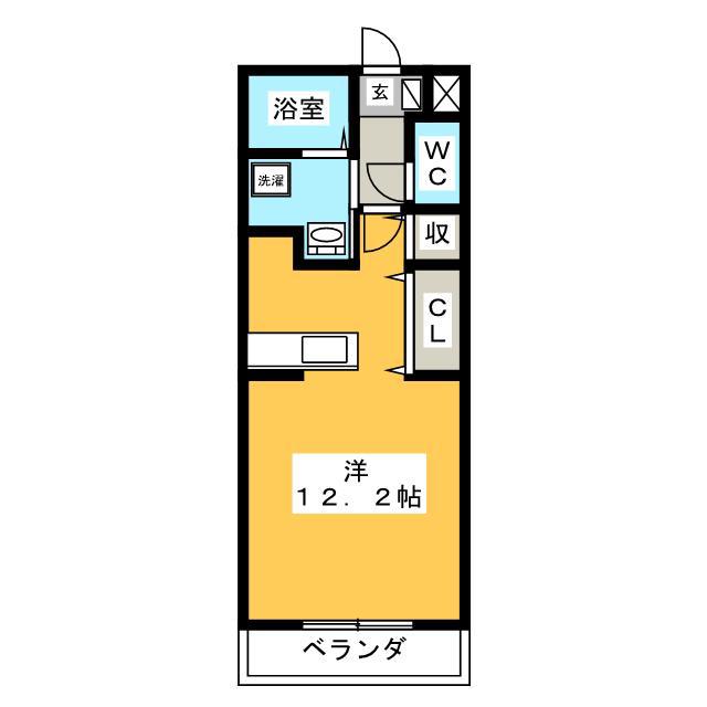 コーポかごめ(ワンルーム/1階)の間取り写真