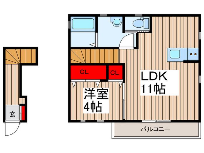 サンライズ志木(1LDK/2階)の間取り写真