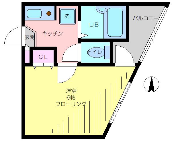 リュシード豊玉(1K/2階)の間取り写真