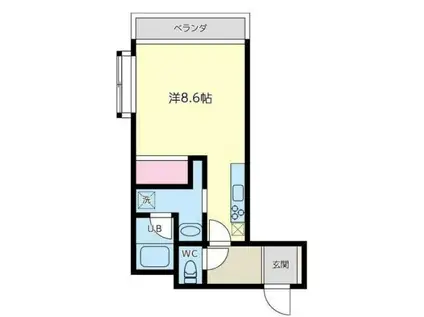 カルディナ―レ中洲(ワンルーム/2階)の間取り写真