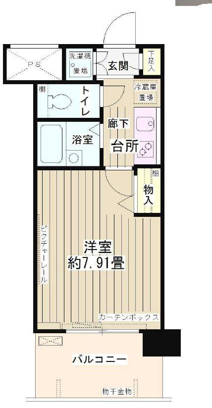 アルテーヌ新横浜(1K/8階)の間取り写真