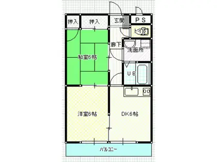 サンフォーレ21(2DK/1階)の間取り写真