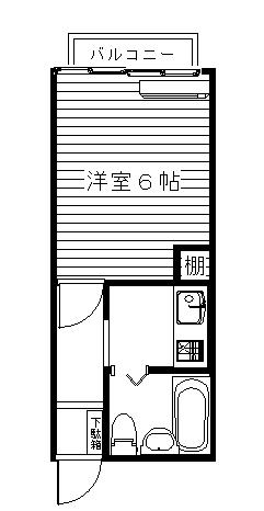 パサージュ808(1K/1階)の間取り写真