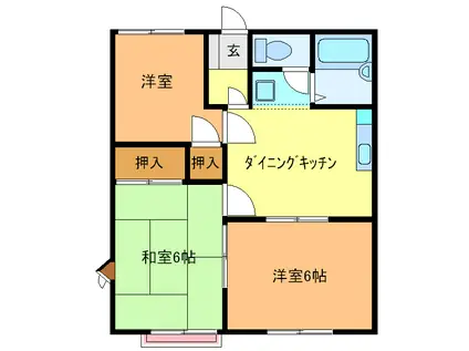 プレステージ国分寺(3DK/2階)の間取り写真