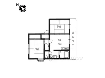 タウニィ松尾(2DK/2階)の間取り写真