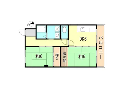 結城ビル(2DK/2階)の間取り写真