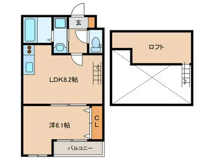 ユゥ・ミィ金山駅前E棟(1LDK/1階)の間取り写真