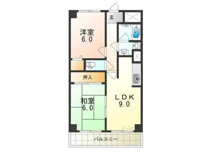 ヴィラシャトー(2LDK/3階)の間取り写真