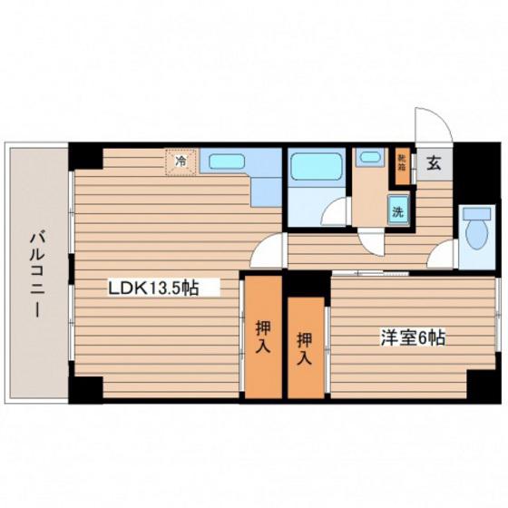 市川マンション(1LDK/3階)の間取り写真