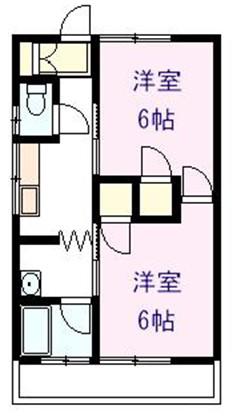 中山ハイツ(2K/1階)の間取り写真