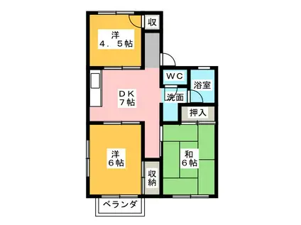 ハイツ松浦(3DK/2階)の間取り写真
