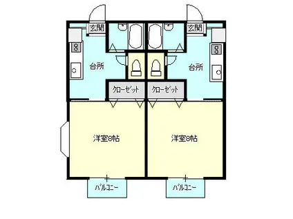 H&M HOUSE(1K/1階)の間取り写真