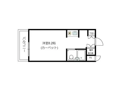 藤和横浜西口ハイタウン(ワンルーム/9階)の間取り写真