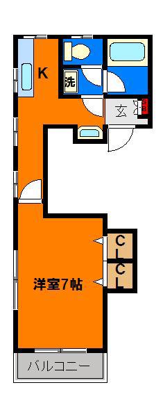 睦マンション(1K/3階)の間取り写真