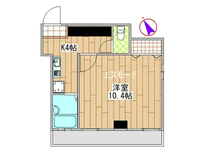 東急大井町線 九品仏駅 徒歩3分 5階建 築20年(1K/1階)の間取り写真