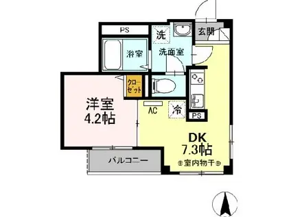 SKYE HOSAKA(1DK/2階)の間取り写真