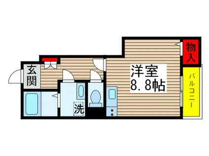 ユーカリが丘 富士(ワンルーム/1階)の間取り写真