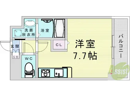 アクアプレイス梅田II(ワンルーム/2階)の間取り写真