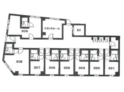 姫路コレクティブハウスPART.1(ワンルーム/3階)の間取り写真