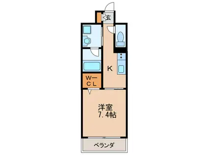 GRAND ESPOIR IZUMI(1K/4階)の間取り写真