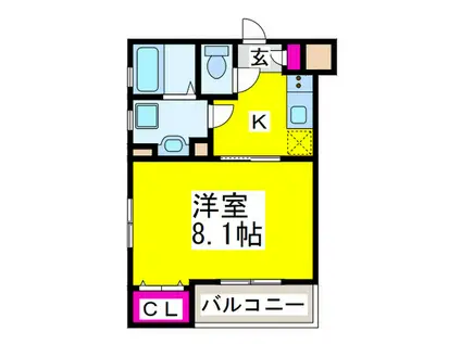 フィアスコート松之浜II(1K/3階)の間取り写真