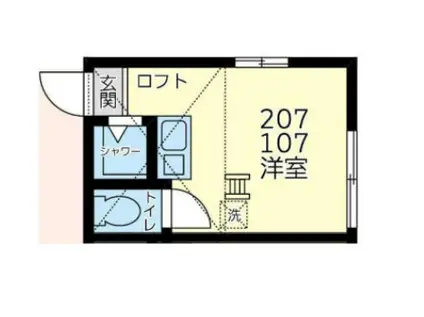 ユナイトパティオ矢向(ワンルーム/2階)の間取り写真