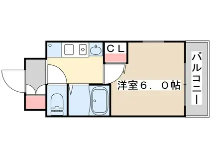 エステムコート神戸ハーバーランド前(1K/9階)の間取り写真