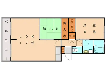 レジデンス和白I(3LDK/2階)の間取り写真