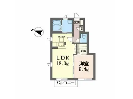 シャーメゾン八幡(1LDK/1階)の間取り写真