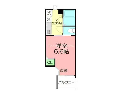 グラスプラス栄町II(1K/2階)の間取り写真