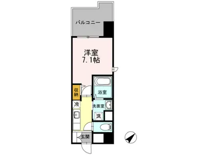 HILL FLAT OSAKI ヒルフラット大崎(1K/5階)の間取り写真